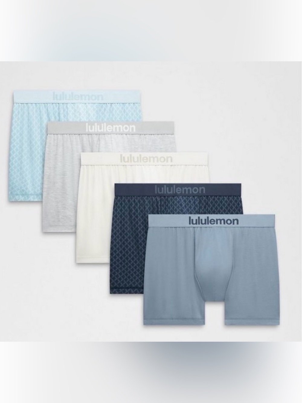 Lululemon Always In Motion Boxer Brief 5" 5-Pack Size XL NWT 🩵🖤🤍